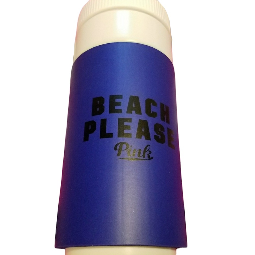 Victoria’s Secret Pink Navy Retro Graphic Beach Please Palm Trees Water Bottle